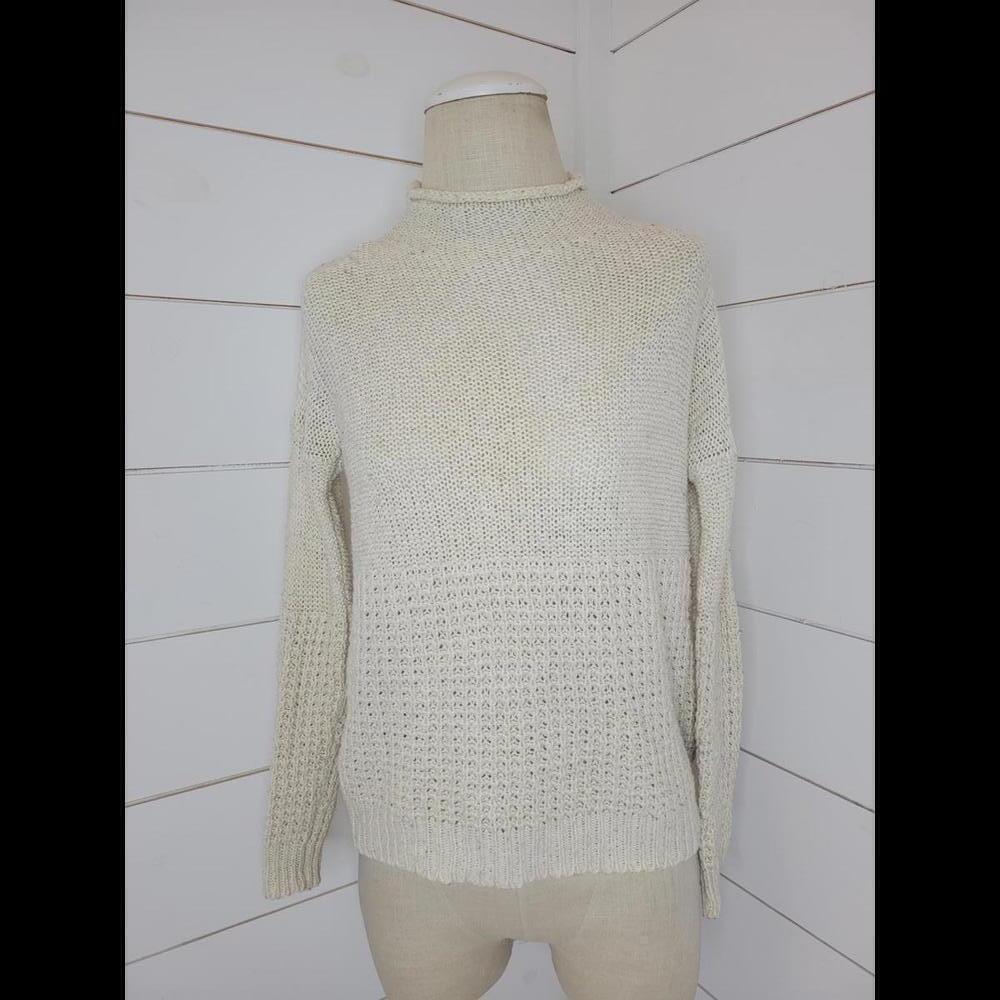American Eagle Outfitters XS Cream loose knit roll neck sweater